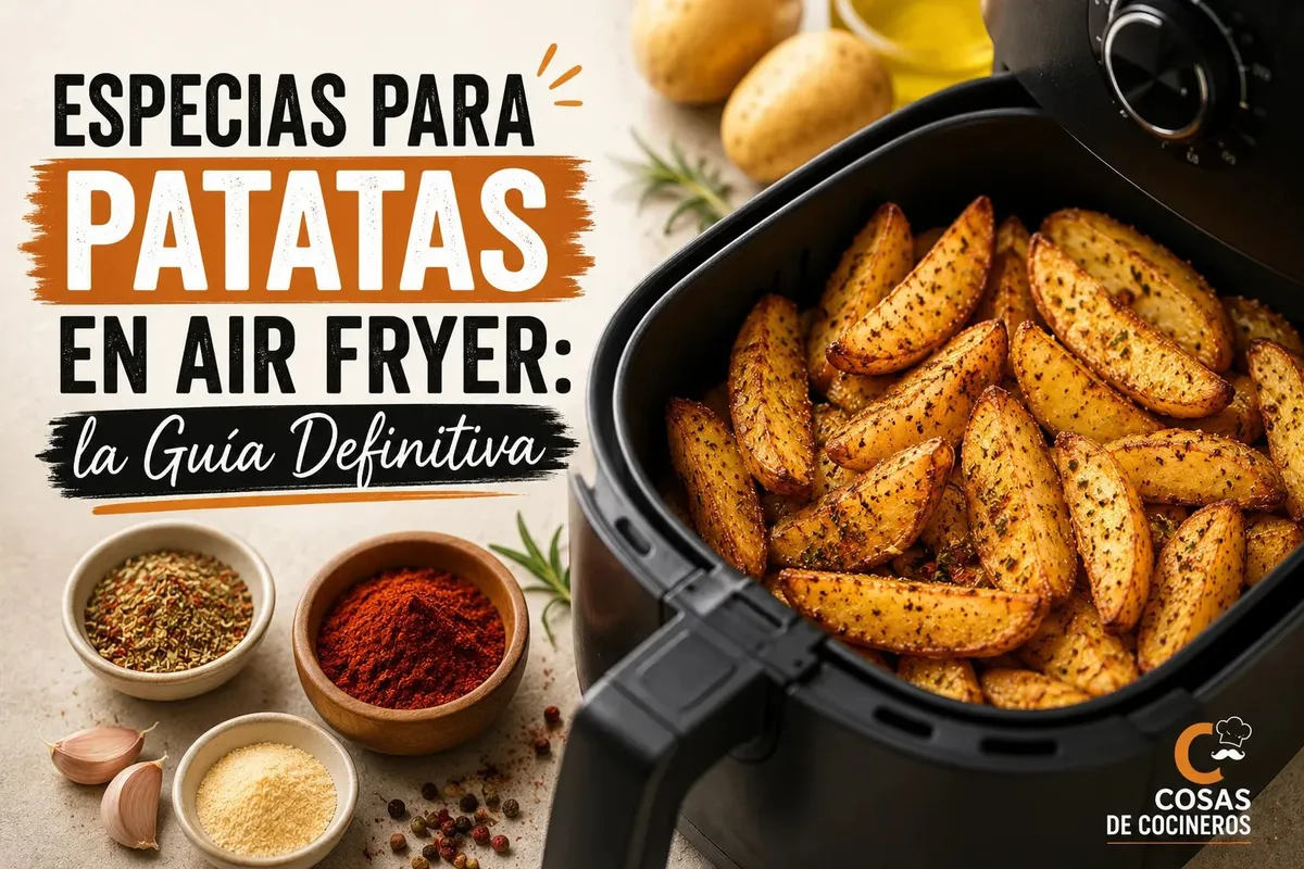 Patatas gajo doradas y crujientes recién hechas en air fryer
